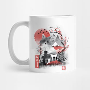 Japanese Fox Watercolor Mug